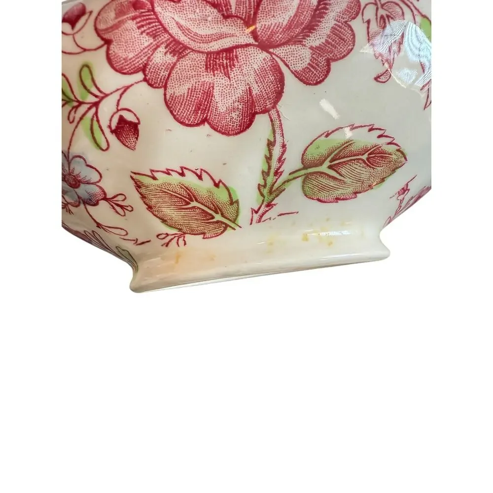 Johnson Brothers VTG Rose Chintz Pink Floral‎ England Gravy Boat No Underplate